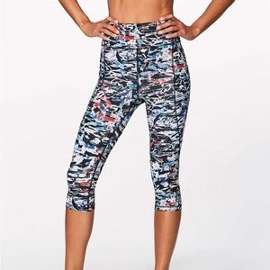 2/$30 Lululemon Break Free Crop (Nulux 17") - Size 8 - Culture Clash Starlight